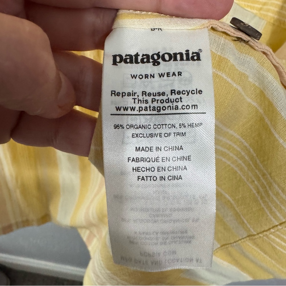 Patagonia lightweight striped skirt yellow size medium - Picture 4 of 6